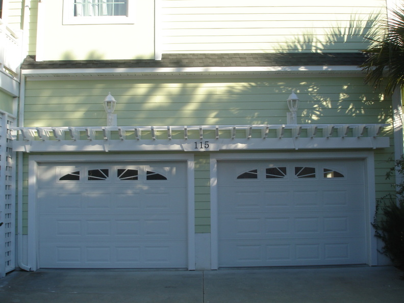 Custom over the door pergola accent 24ft wide