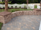 Paver knee wall with patio